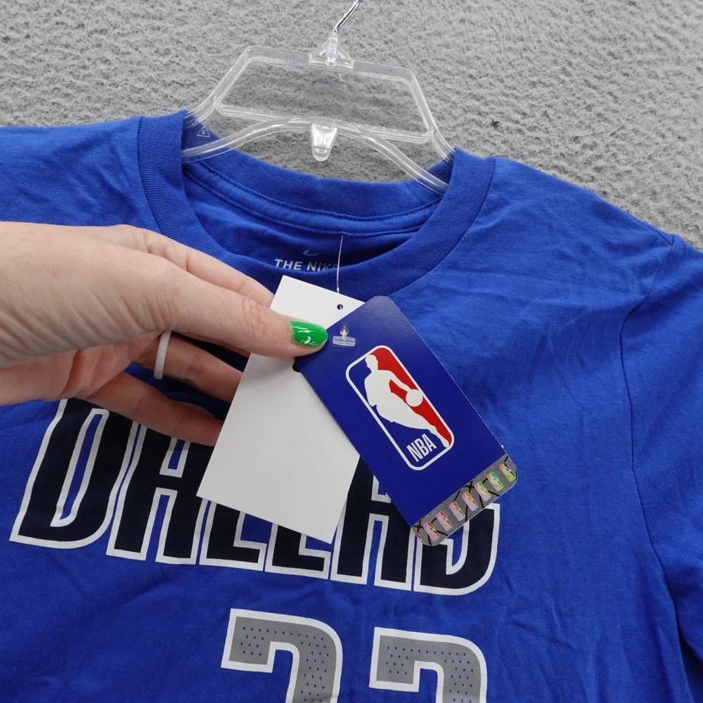 Nike Luka Doncic Tee Large Blue T Shirt Youth Dallas Mavericks NBA Cotton 77 NWT